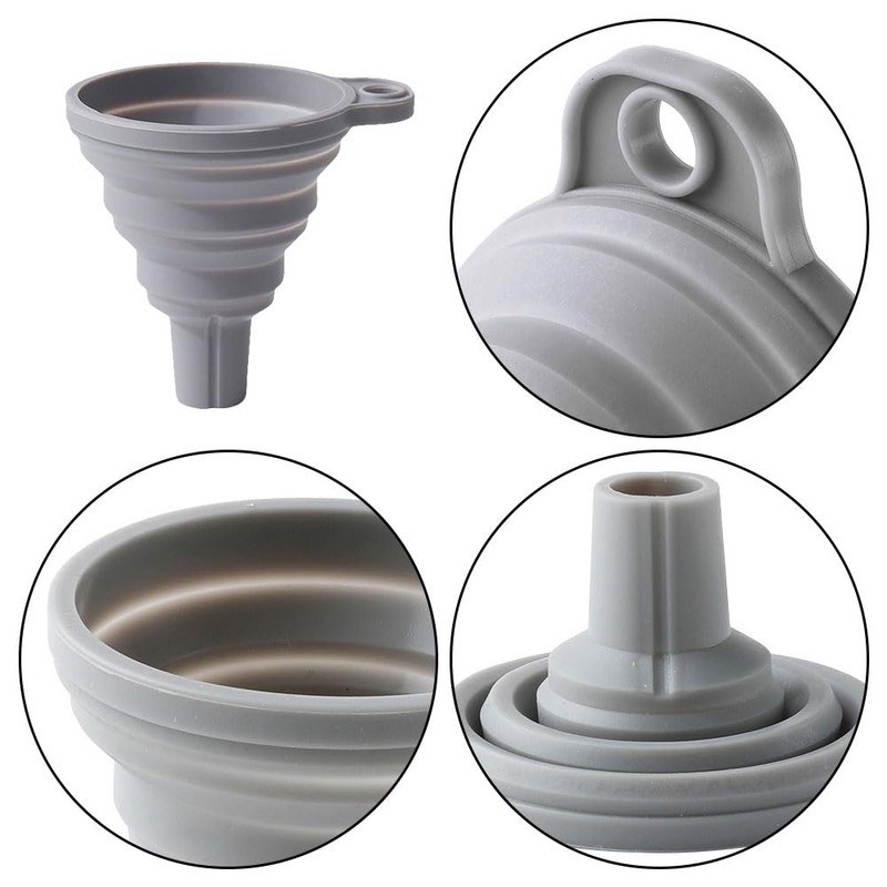 Set of 2 Funnel Foldable Funnel Silica Gel Funnel Telescopic
