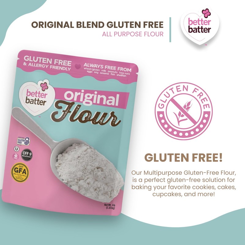 Better Batter Original Blend Multipurpose Certified Gluten-Free Flour, Top 9