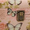 Treasure Chest Box Pink Butterfly Pattern Exquisite Retro Wooden PU