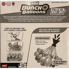 ZURU Bunch O Balloons Rapid Fill, Self-Sealing Water Balloons (265+ Ballons) NIB