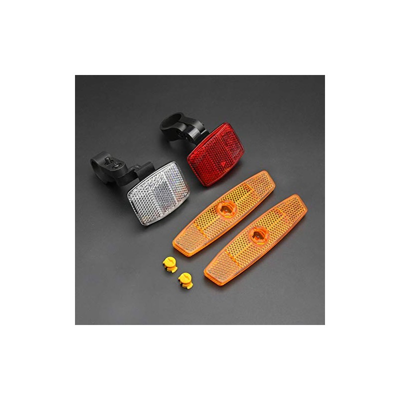 MFC PRO Black Front-Rear Wheel Road Bicycle Reflector Kit (Amber