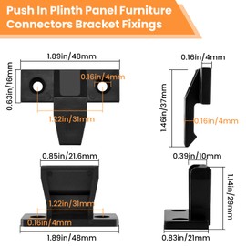 ZDRU 5Pcs Plastic Quick Fitting Furniture Panel Joint Bracket, Push-On Clips Corner Buckle, Fast Installation with 20Pcs Screws for Cabinet, Wardrobe, Mounting Roman Column Connection