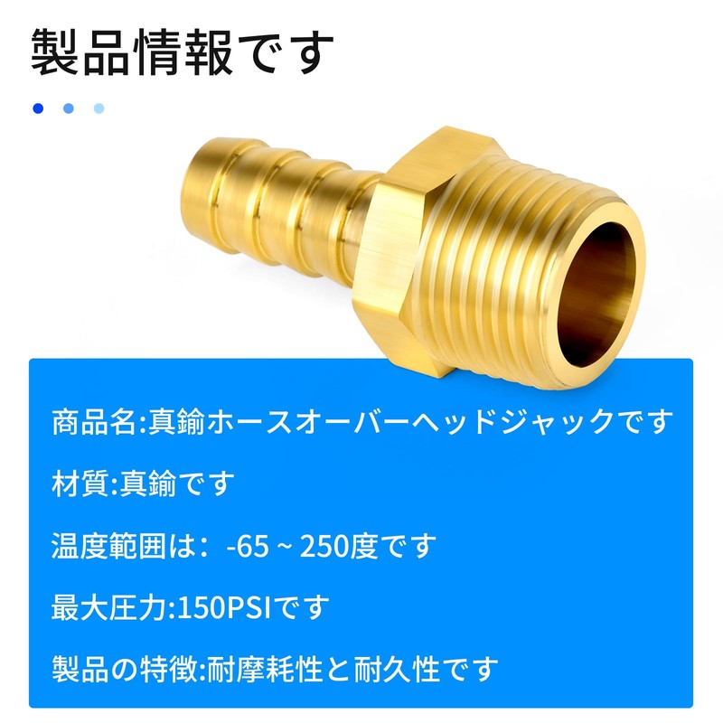 TAILONZ PNEUMATIC 5-Point Brass Hose Joint, G1/2-10mm Hose Adapter, Hose