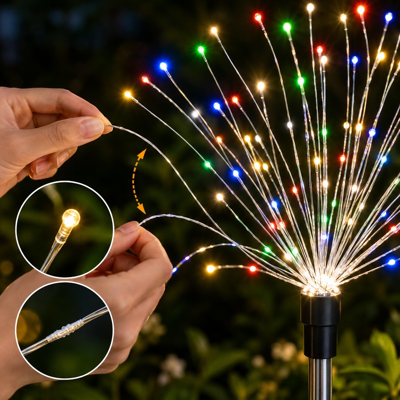 Solar Firework Garden Lights for Outdoor Decor – Shapeable Solar