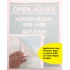 Business Hours Sign for Window Decal - Free Squeegee -