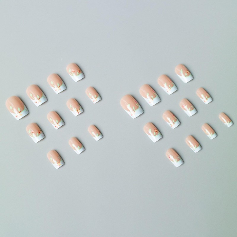 MERVF Square Press on Nails Medium Fake Nails Light Blue