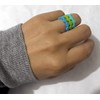 AZYOUNG Womens Thin Love Heart Chain Silicone Wedding Ring 12pcs
