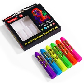 UV Glow Face Paint Set, 10 Neon Colours, Glows in Dark Under UV Light