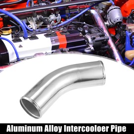 ACROPIX 102mm 4" OD 4" 100mm Leg Length Universal Car Aluminum Alloy Tube Intercooler Pipe 45 Degree Bend Elbow Air Intake Joiners Tubing - Pack of 2