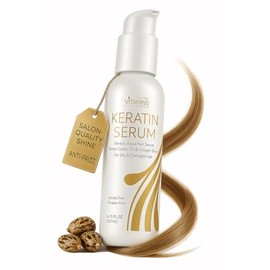 Keratin Infused Protein Hair Serum - Premium Luxury Herbal Oils Complex - Nourishes  Rejuvenates Dry Damaged Hair for All Hair Types 4.25 oz          