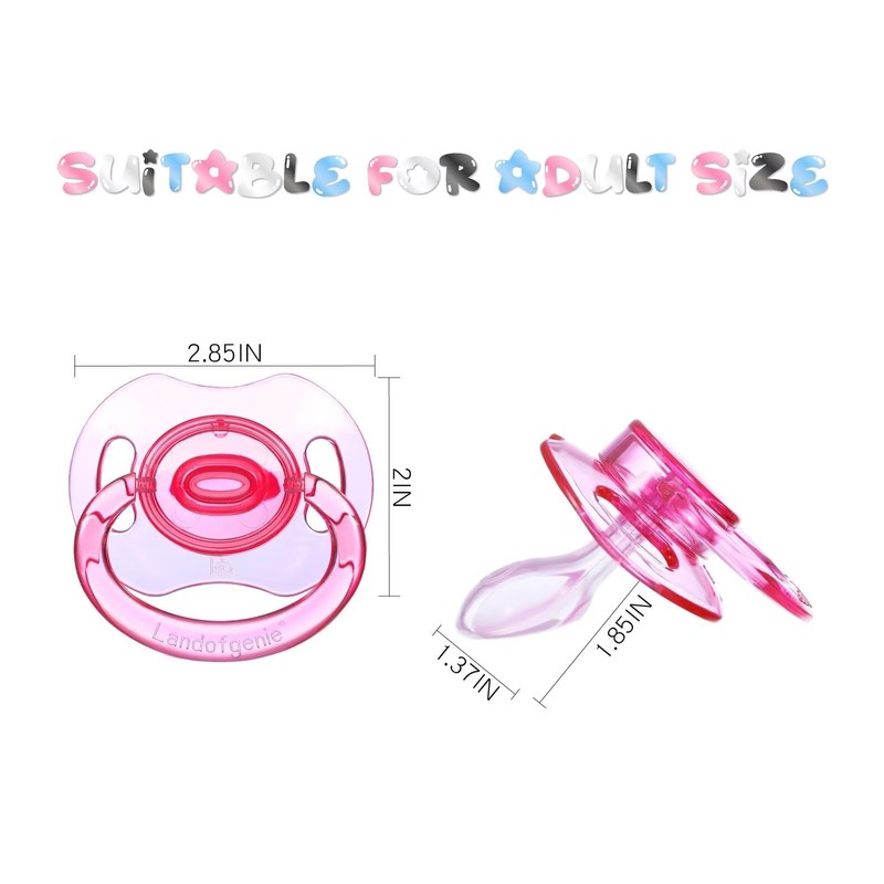 Landofgenie Dummy for Adults Bone Shape Transparent Dummy Pink