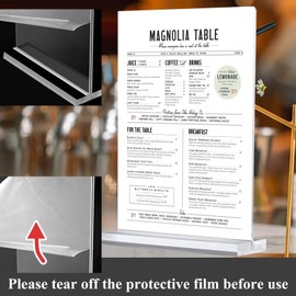 JIMITOP Acrylic Sign Holder A4 Size Double Sided Clear Table Top for Wedding Menu Party Decoration Picture Frame (Pack of 3)