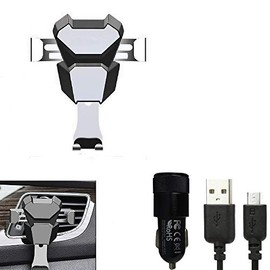 K-S-Trade Car Mount for LG Electronics Phoenix 5 Compatible with LG Electronics Phoenix 5 Holder Ventilation Slot Black / Silver