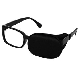 Kid/Adult Visual Acuity Recovery Silk Eye Cover, Training Amblyopia Strabismus Corrected Lazy Eye Patches for Glasses (Black)