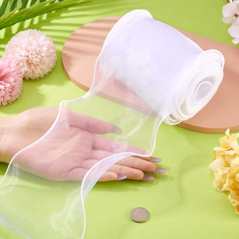 KISSITTY Sheer Organza Ribbon 13 Yards Polyester Craft Decorative Ribbons