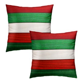 Christmas Throw Pillow Covers 18x18 Inch Red Green Color Wooden Board Plank Decorative Pillow Case Cushion Cover for Home Couch Bed Sofa Winter Holiday Room Decor Xmas Gift