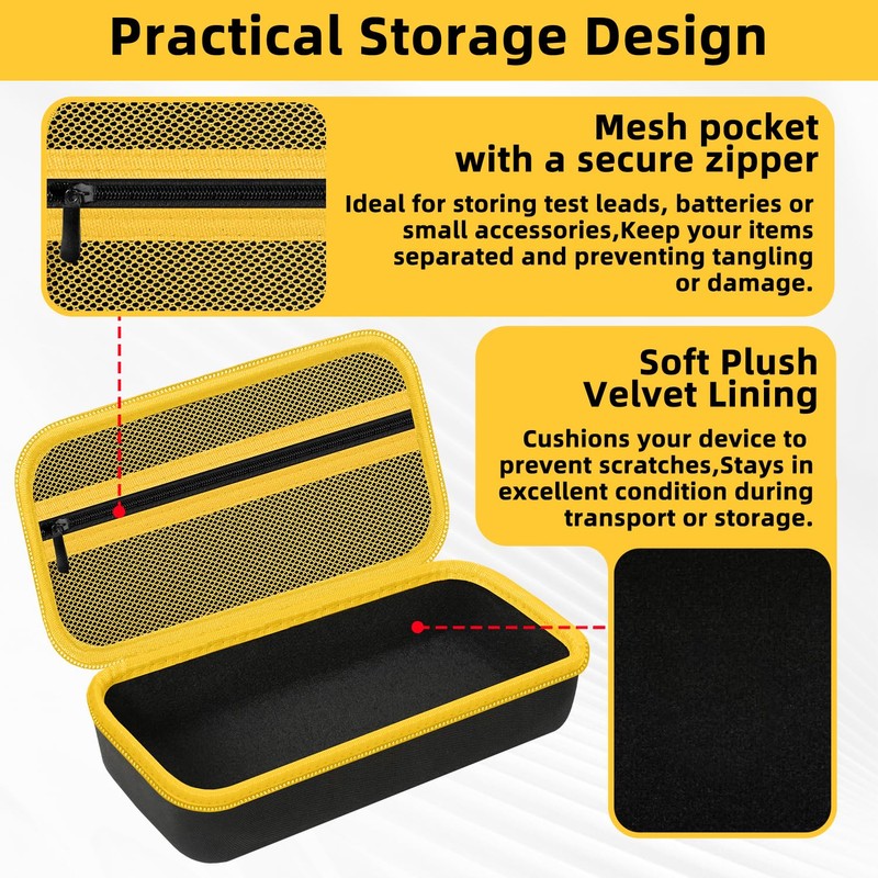 HESPLUS Carrying Case for Fluke 15B+/17B+/Fluke 101/117/115/116/114/113/177/179/233/106/107 Multimeter Testers and
