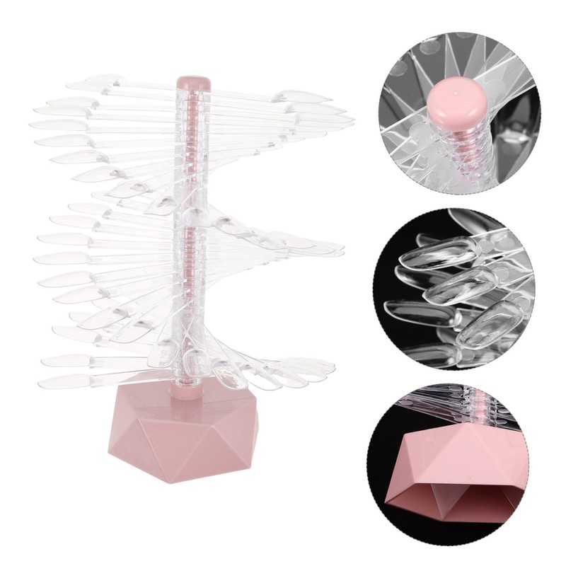 IWOWHERO Nail Art Display Stand Spiral False Nail Rack Nail