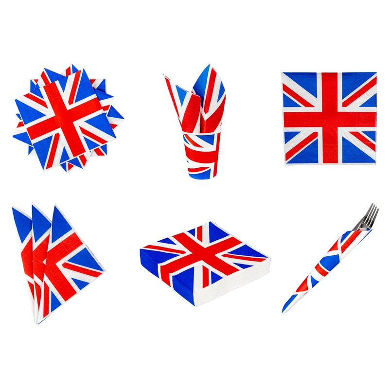 25Pcs Great Britain GB UK Union Jack Party Napkins Serviettes