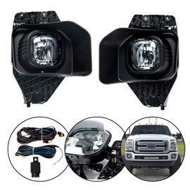 G-PLUS Fog Lights Kit Compatible With 2011-2015 Ford F250 F350 F450 F550 Superduty, Driving Fog Lamps Wiring & Bezel Kit (Smoky Lens) neblineros para autos delantero faros antiniebla