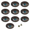 10 Pcs Turquoise Oval Leather Buckle Turquoise Metal Conchos Button