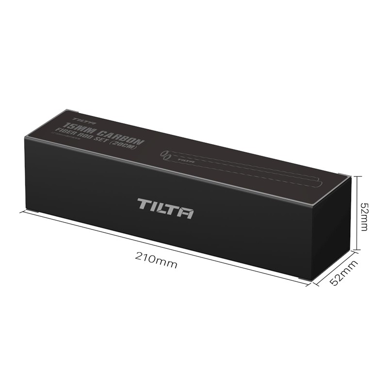 TILTA 15mm Carbon Rod Set, 7.9 inches (20 cm), TA-15RS-20-CF