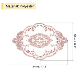 sourcing map Retro Lace Placemat 12x17-in Oval Embroidered Table Place Mats French Crochet Doilies Coasters Cup Mat for Home Wedding, Dusty Rose