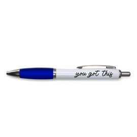 Tongue in Peach Funny Novelty Push Pen Gift | Ballpoint Pens Work Colleague Leaving Work Present | You Got This | Funny Joke Stationary | BLUE PP56