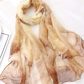 The Crafty Owl Sheer Chiffon Scarves Brown and Gold
