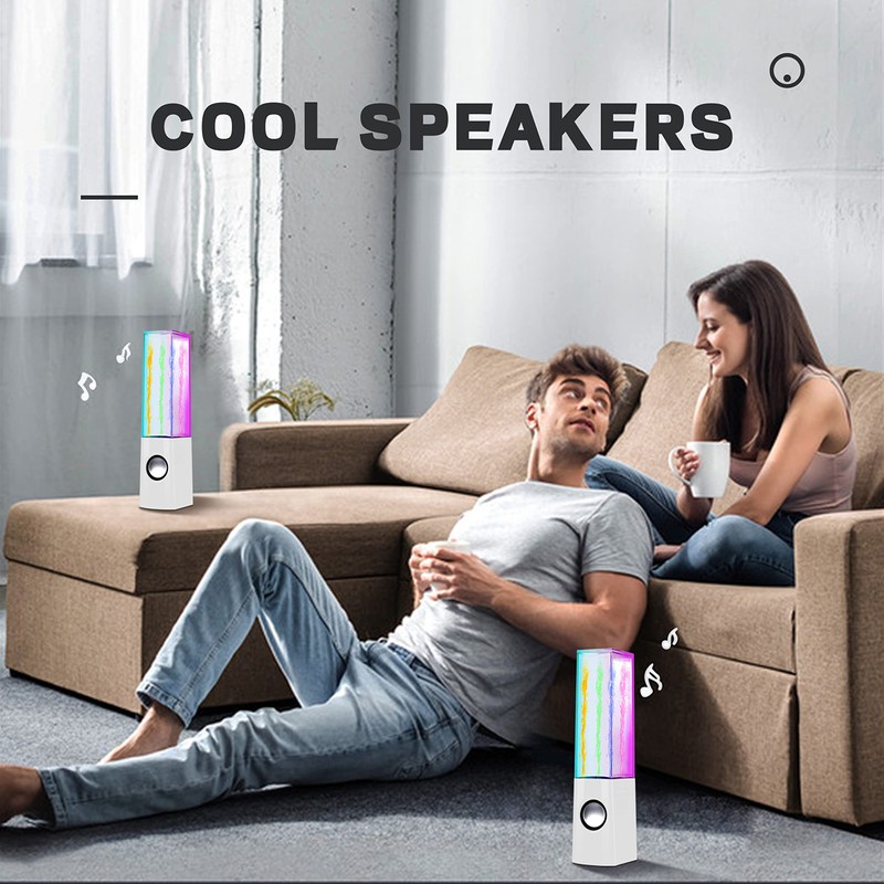 SULLMAR Water Dance USB Speaker for Computer Phone (White)