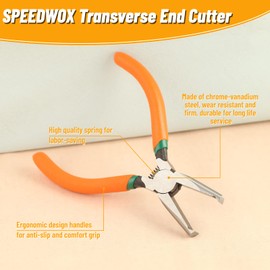 SPEEDWOX Transverse End Cutter with Flush Jaw SMT/SMD Chip Cutters 6 Inches End Cutting Pliers Side Cutting Pliers with Spring Nipper End Cutter for Hard-to-Reach Places