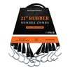21" Inch 10 Pack Rubber Bungee Cords with Metal Hooks