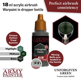 The Army Painter Warpaints Air - Non-Toxic Water Based Airbrush paint – acrylic paint and primer for Tabletop Roleplaying, Boardgames, and Wargames Miniature Model Painting (Unforgiven Green)