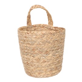 Mikinona Woven Storage Basket for Desktop and Wall Versatile Seagrass Holder for Sundries Fresh and Dried Flowers Large Sized Hanging Basket for Home Organization and Decoration
