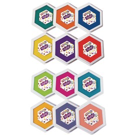 Colorations Jumbo Large Washable Stamp Pads for Kids, Rubber Stamps, 6 x 7 inch, Non-Toxic, Arts & Crafts, Teachers, Handprints, 12 Colors, DIY, Craft Ink Pad for Stamps, Scrapbooking