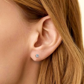 KRKC&CO Moissanite Studs Earrings, Lab Created Solitaire Diamond Earrings, 925 Silver White Gold Plated, 0.6CT D-Color VVS1, Sparkly Jewelry Gifts for Women, 4Prong