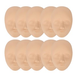 10 Stück 3D-Gesichts-Tattoo-Haut, Übungskopf, Silikon, Gefälschte Gesichts-Trainingshaut für Augenbrauen, Eyeliner, Lippen, Modell, Microblading, Permanent-Make-up für Anfänger