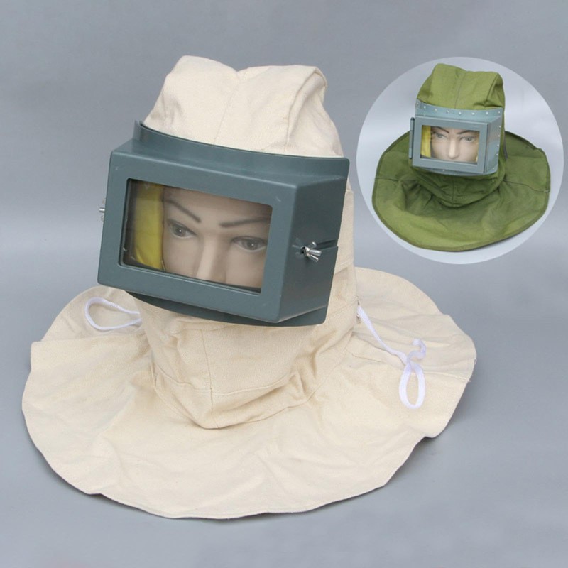 Ronyme Sand Blasting Hood Cap Sandblasting Mask for Cutting Polishing