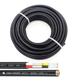 20AWG UL2464 Power Cable Flexible Stranded Electrical Wire LED Red & Black & Yellow & White 4 Conductors 20Gauge 4cord 25ft
