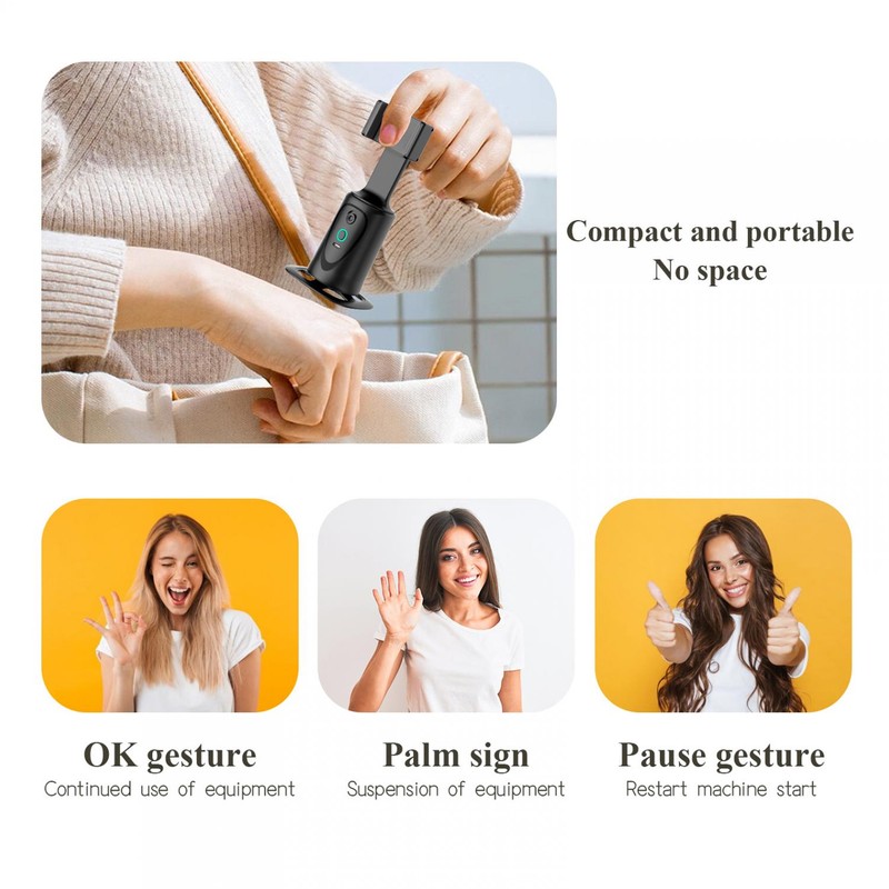 Auto Face Tracking Phone Holder 2 In1 360° Smart AI