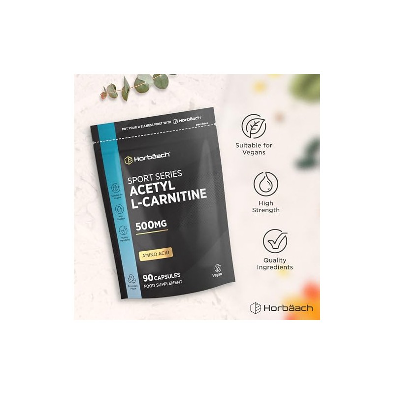 Acetyl L-Carnitine 500mg | 90 Vegan Capsules | High Strength