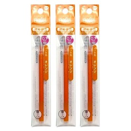 Pilot LFBKRF12FO FriXion Ball Refill, 0.7mm, Orange, 1 Pack x 3 Pack Set