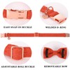 DOGWONG Hemp Cotton Dog Collar with Bow Orange Pet Collar