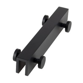 Glass Shower Wall Hook Rack Double Hook Rack with 4 Hooks Towel Holder (Black)