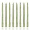 8 Pack 10 Inch Sage Green Spiral Taper Candles Long