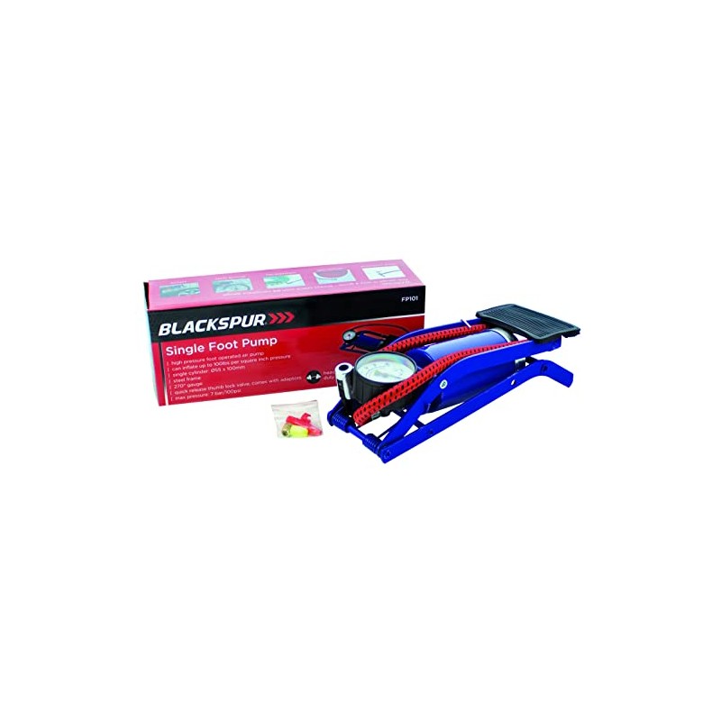 Blackspur BB-FP101 Single Cylinder Foot Pump with Gauge
