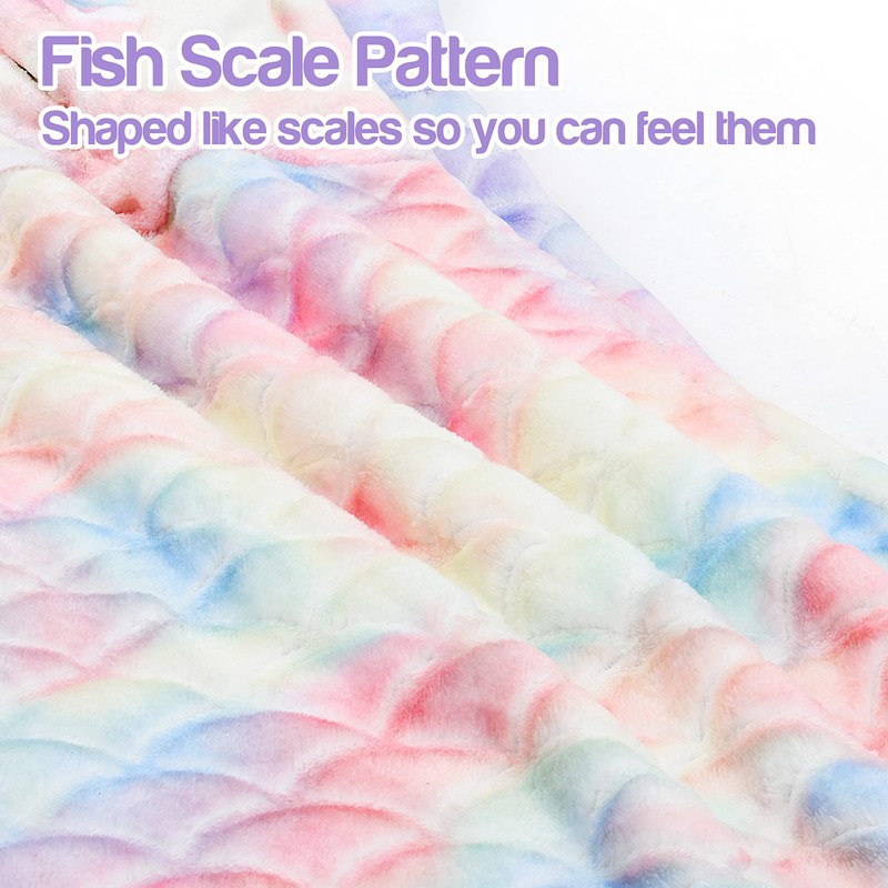 Catalonia Classy Mermaid Tail Blanket, Soft Warm Plush Fleece Sleeping