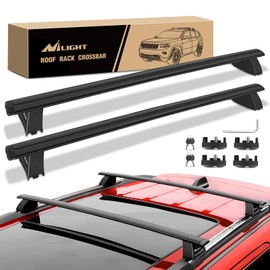 Nilight Roof Rack Cross Bars Fit for Jeep Grand Cherokee 2011 12 13 14 15 16 17 18 19 20 2021 with Grooved Side Rails, Aluminum Crossbars with Anti-Theft Lock for Cargo Carrier Kayak Tent Snowboard
