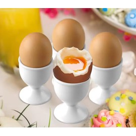 Provance Set of 6 White Plastic Round Egg Cups