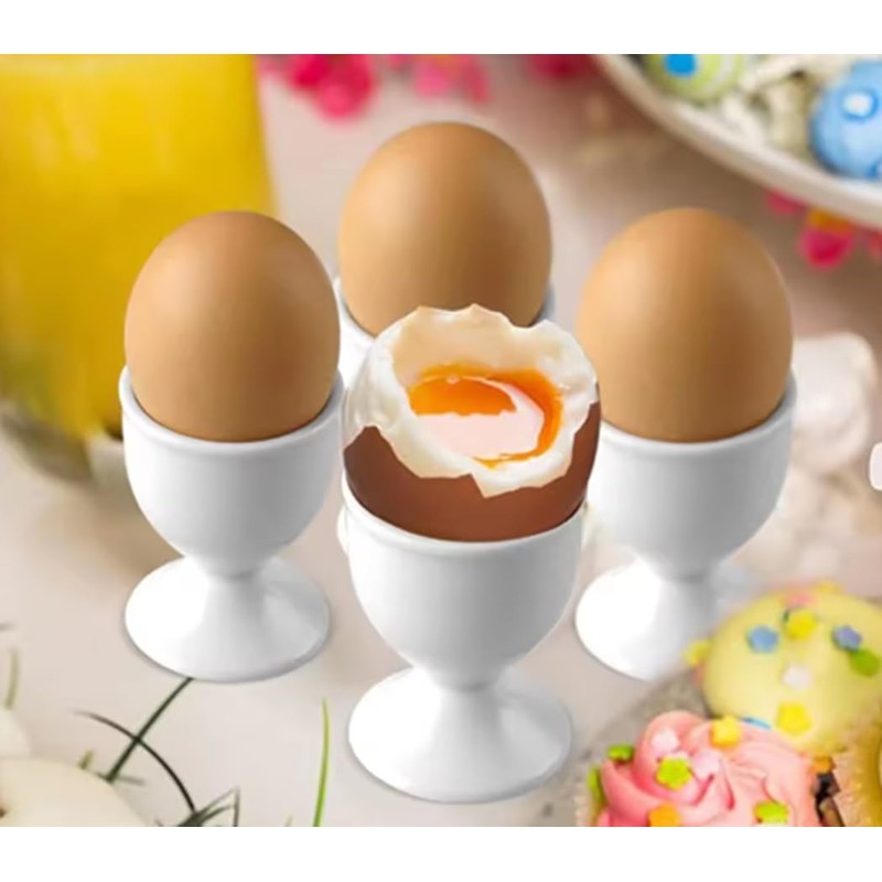 Provance Set of 6 White Plastic Round Egg Cups